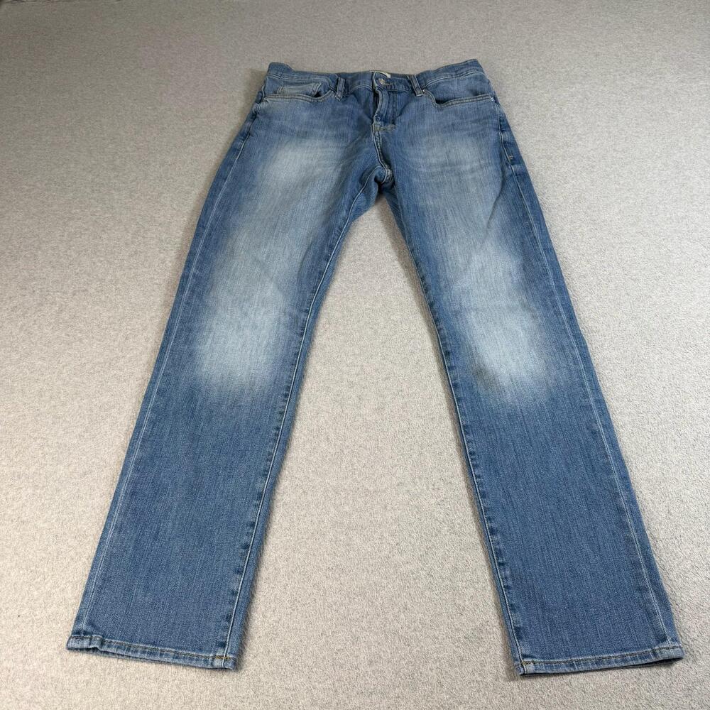 FRAME Jeans Mens 34x32 Light Wash Blue L'Homme Slim Straight Leg Denim Stretch